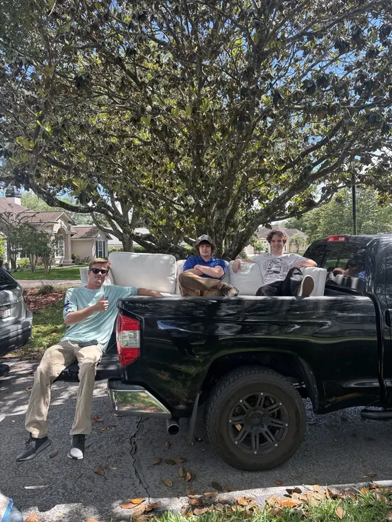 Hauling a sofa and furniture from a Jacksonville home