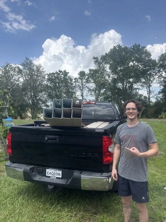 A loaded truck bed after a same-day pickup
